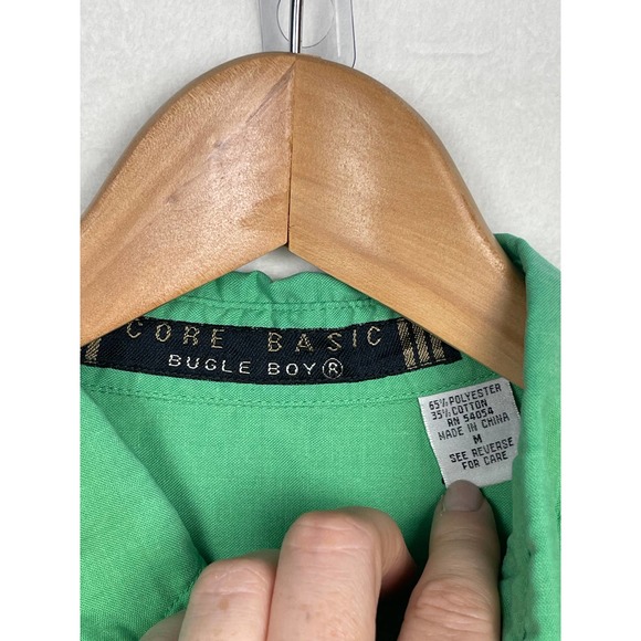 Vintage Bugle Boy  Spirit‎ of Wilderness Green Button up shirt size Medium - Picture 3 of 5